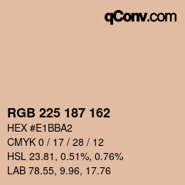 Color code: RGB 225 187 162 | qconv.com