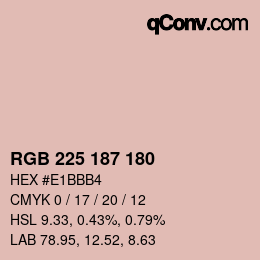 Color code: RGB 225 187 180 | qconv.com