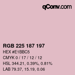 Color code: RGB 225 187 197 | qconv.com