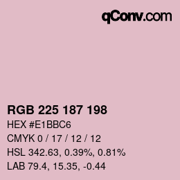 Color code: RGB 225 187 198 | qconv.com