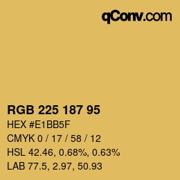 Código de color: RGB 225 187 95 | qconv.com