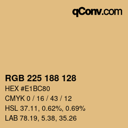 颜色代码: RGB 225 188 128 | qconv.com