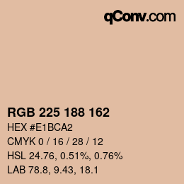 Color code: RGB 225 188 162 | qconv.com