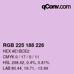 颜色代码: RGB 225 188 226 | qconv.com