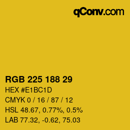 Color code: RGB 225 188 29 | qconv.com