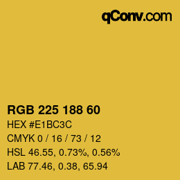 Color code: RGB 225 188 60 | qconv.com