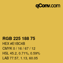 Farbcode: RGB 225 188 75 | qconv.com