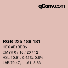 Color code: RGB 225 189 181 | qconv.com