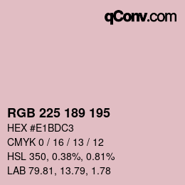 Color code: RGB 225 189 195 | qconv.com