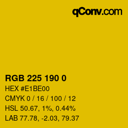 カラーコード: RGB 225 190 0 | qconv.com