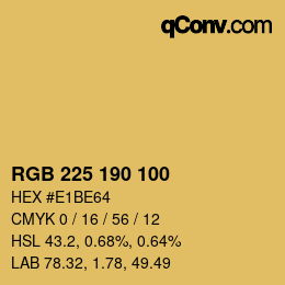 Color code: RGB 225 190 100 | qconv.com