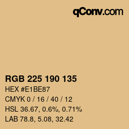 Farbcode: RGB 225 190 135 | qconv.com