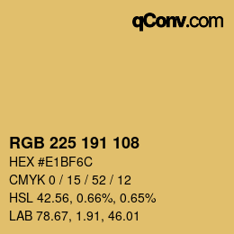 Color code: RGB 225 191 108 | qconv.com