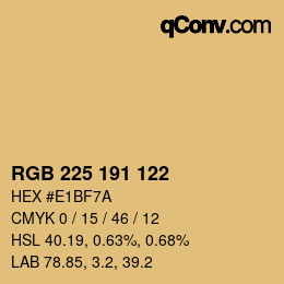 颜色代码: RGB 225 191 122 | qconv.com