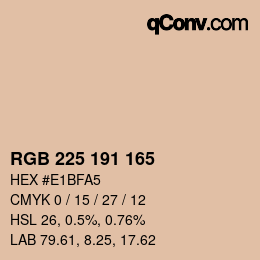 Color code: RGB 225 191 165 | qconv.com