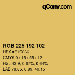 Color code: RGB 225 192 102 | qconv.com