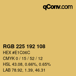 カラーコード: RGB 225 192 108 | qconv.com