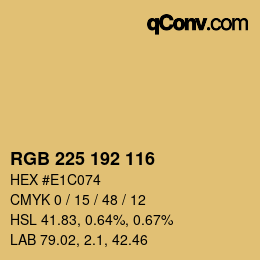 Color code: RGB 225 192 116 | qconv.com