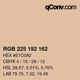Color code: RGB 225 192 162 | qconv.com