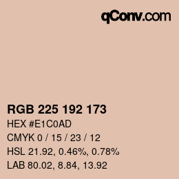 Color code: RGB 225 192 173 | qconv.com