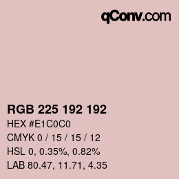 Color code: RGB 225 192 192 | qconv.com