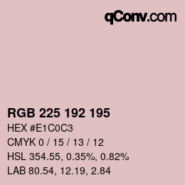 Color code: RGB 225 192 195 | qconv.com