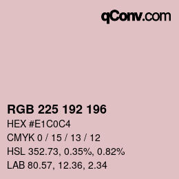 Color code: RGB 225 192 196 | qconv.com