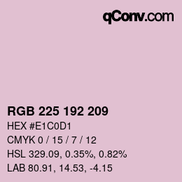 Color code: RGB 225 192 209 | qconv.com
