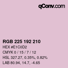カラーコード: RGB 225 192 210 | qconv.com