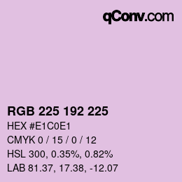 Color code: RGB 225 192 225 | qconv.com