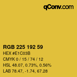 Color code: RGB 225 192 59 | qconv.com