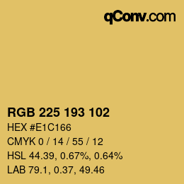 Color code: RGB 225 193 102 | qconv.com