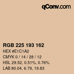 Color code: RGB 225 193 162 | qconv.com