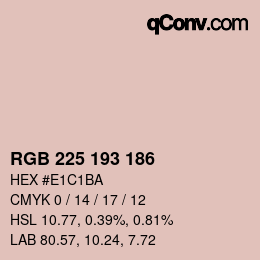Color code: RGB 225 193 186 | qconv.com