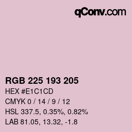 颜色代码: RGB 225 193 205 | qconv.com