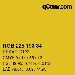カラーコード: RGB 225 193 34 | qconv.com