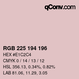 Color code: RGB 225 194 196 | qconv.com