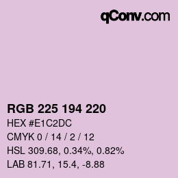 Farbcode: RGB 225 194 220 | qconv.com