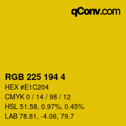 カラーコード: RGB 225 194 4 | qconv.com