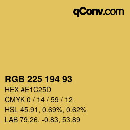 Color code: RGB 225 194 93 | qconv.com