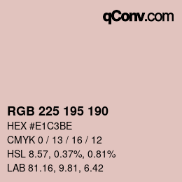 Color code: RGB 225 195 190 | qconv.com