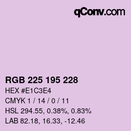 颜色代码: RGB 225 195 228 | qconv.com