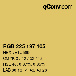 Color code: RGB 225 197 105 | qconv.com