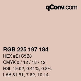 Color code: RGB 225 197 184 | qconv.com