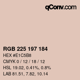 颜色代码: RGB 225 197 184 | qconv.com
