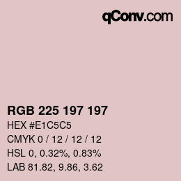 カラーコード: RGB 225 197 197 | qconv.com