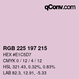 カラーコード: RGB 225 197 215 | qconv.com