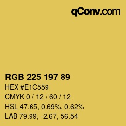 Color code: RGB 225 197 89 | qconv.com