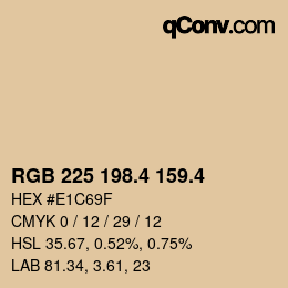 カラーコード: RGB 225 198.4 159.4 | qconv.com