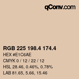 カラーコード: RGB 225 198.4 174.4 | qconv.com